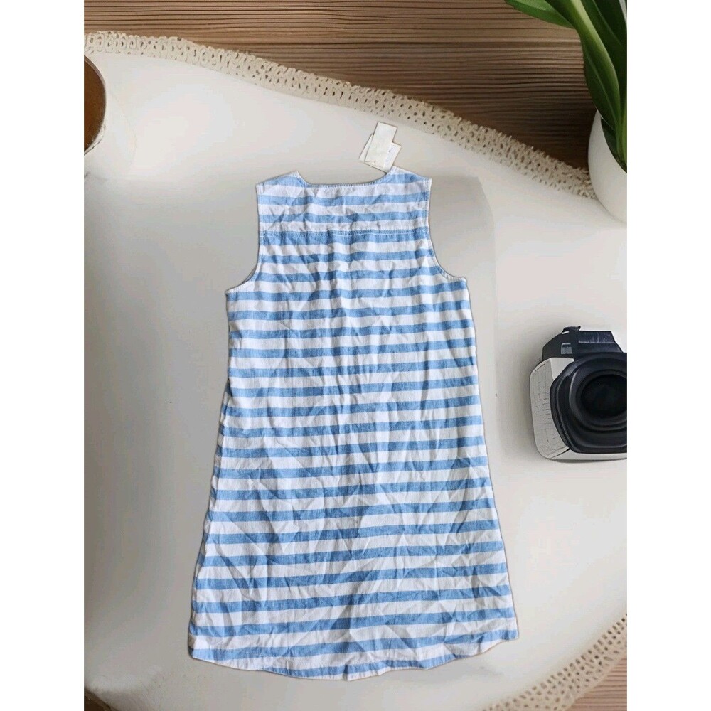 Beach Lunch Lounge NWT Blue White Nautical Linen Blend Shift Dress Sz S MSRP $58 - Picture 3 of 10